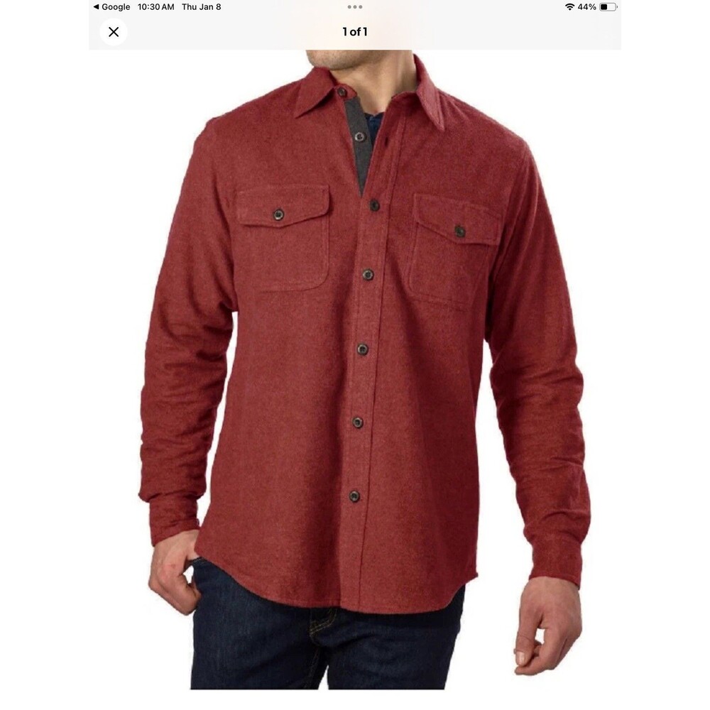 NWT Grizzly Mountain Heavyweight Flannel Shirt Men's 2XL Red Cotton Chamois